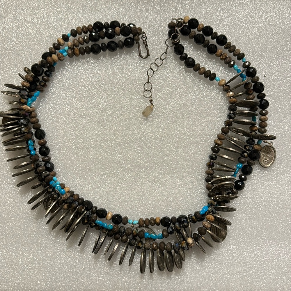 Amazing 3 Strand Beaded Necklace - 72 Religious Medals - Heavy